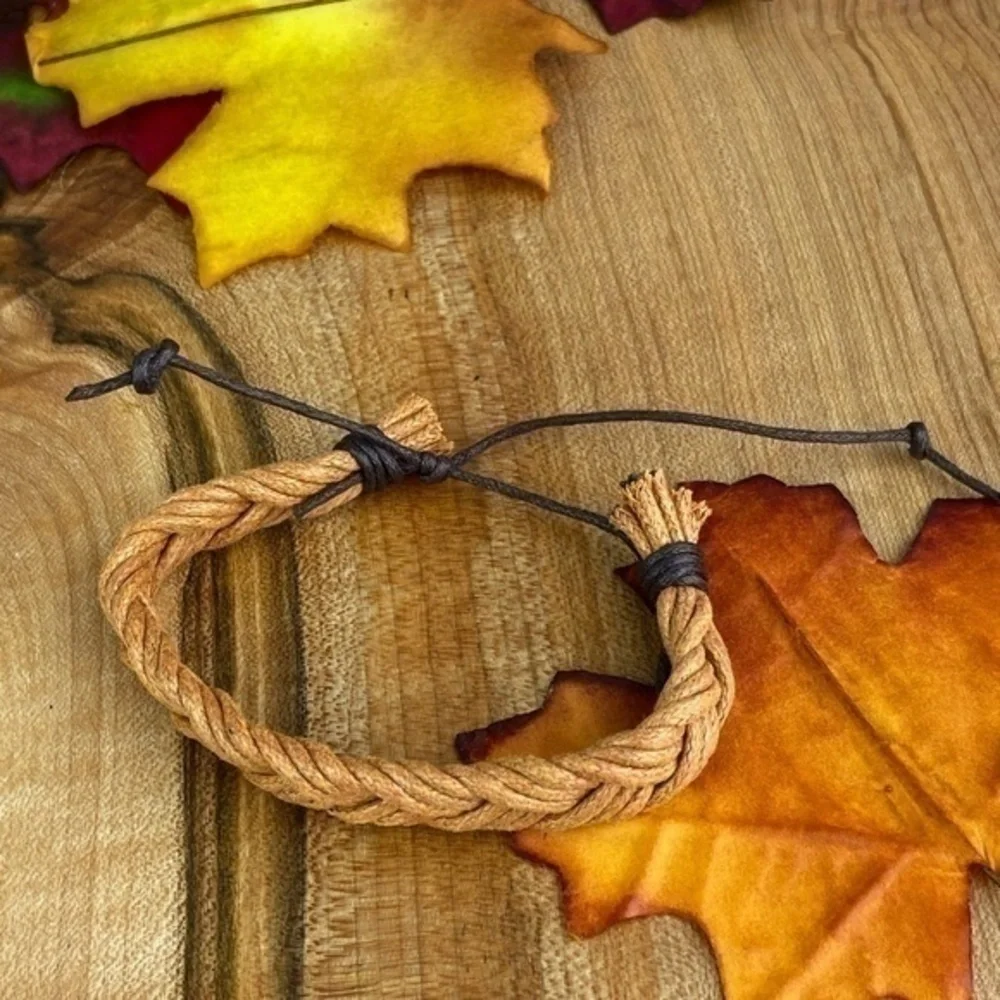 Mens Bracelets Bundle Adjustable Leather and Hemp Bracelets Bundle